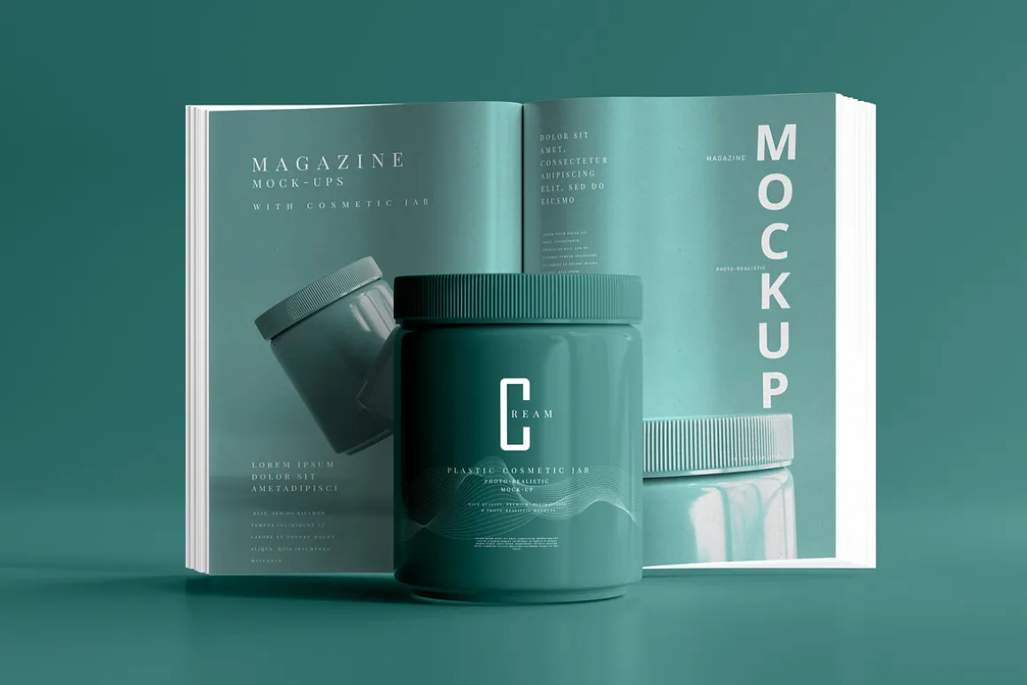 Plastic Cosmetic Jar Mockups