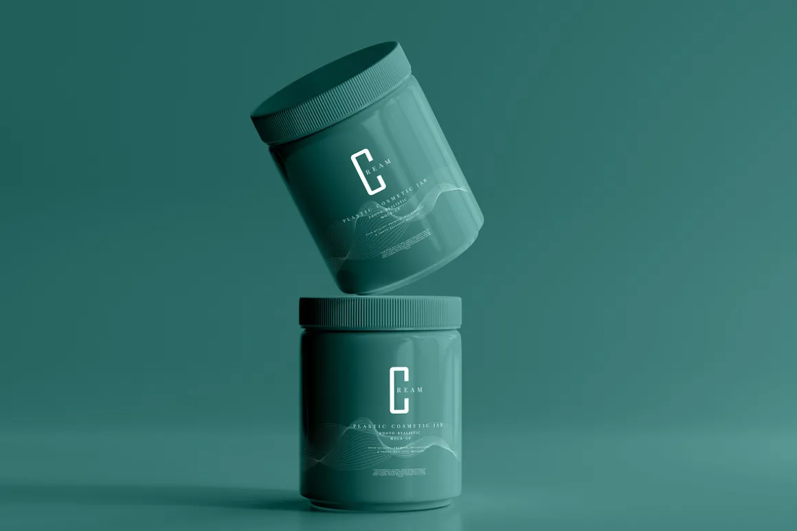 Plastic Cosmetic Jar Mockups