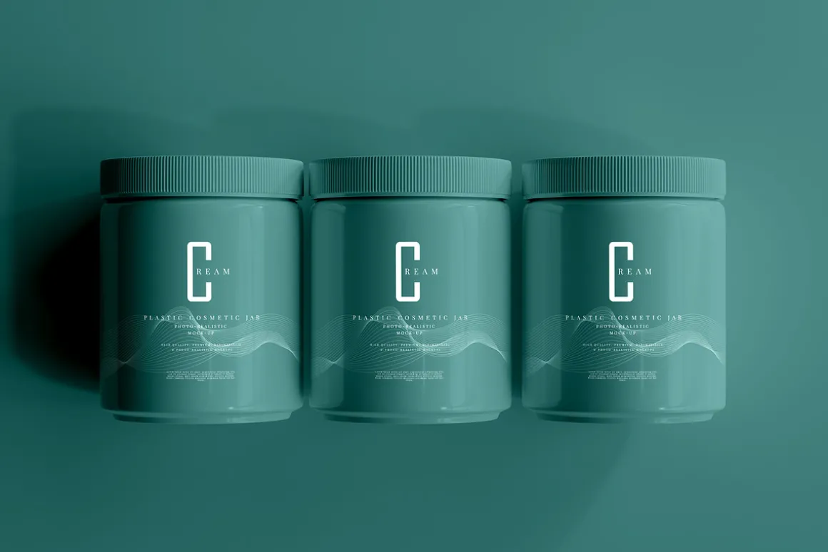 Plastic Cosmetic Jar Mockups