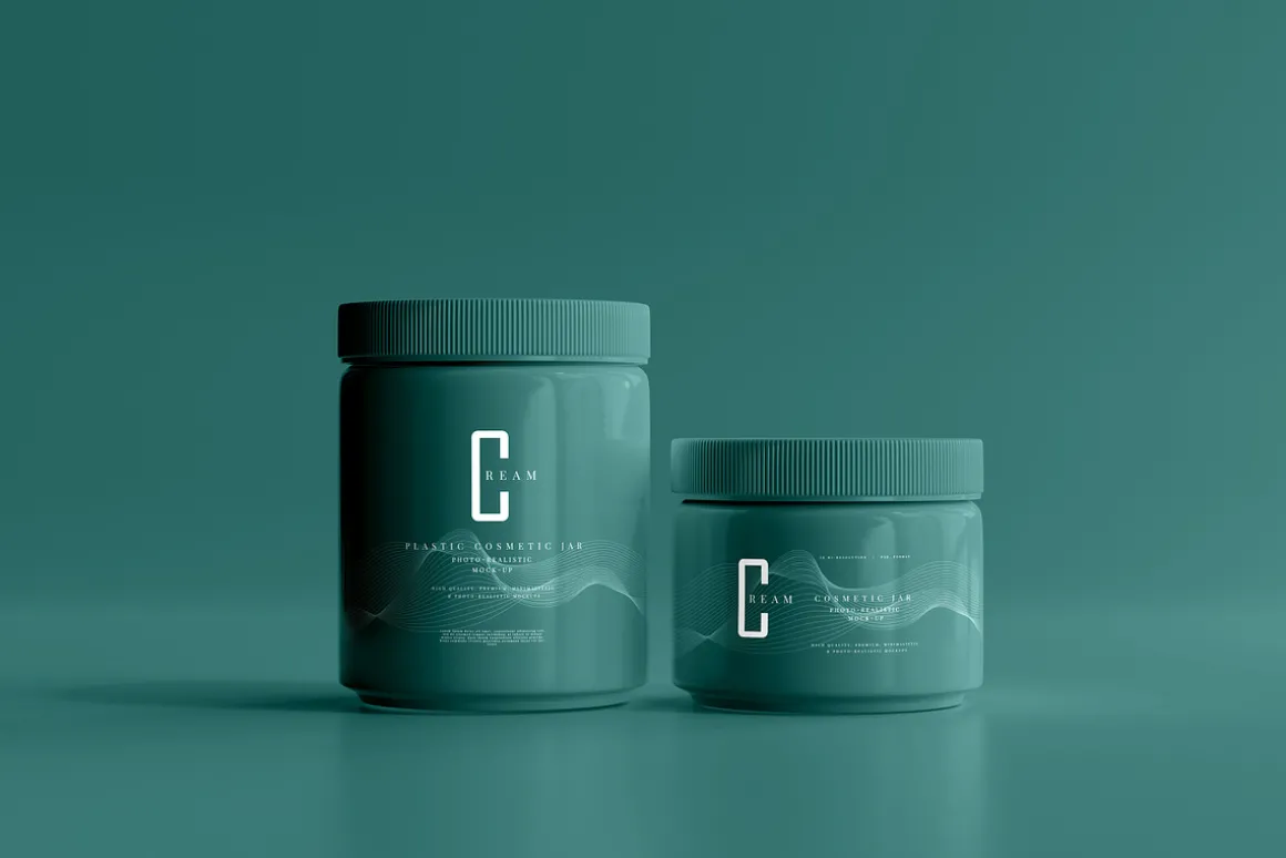 Plastic Cosmetic Jar Mockups