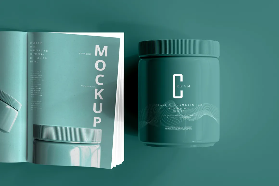 Plastic Cosmetic Jar Mockups