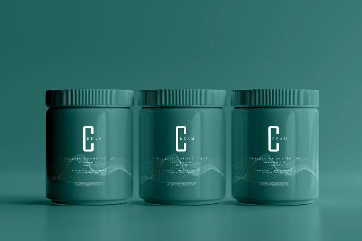 Plastic Cosmetic Jar Mockups