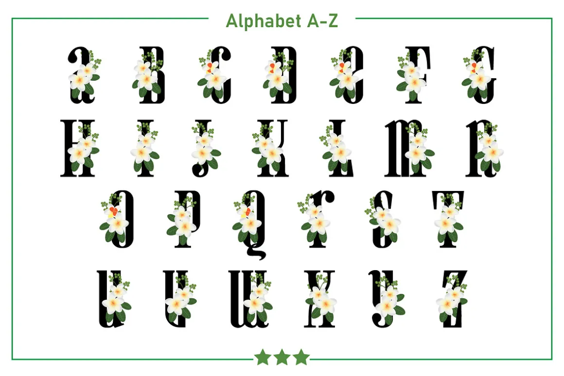 Plumeria Monogram Color Fonts