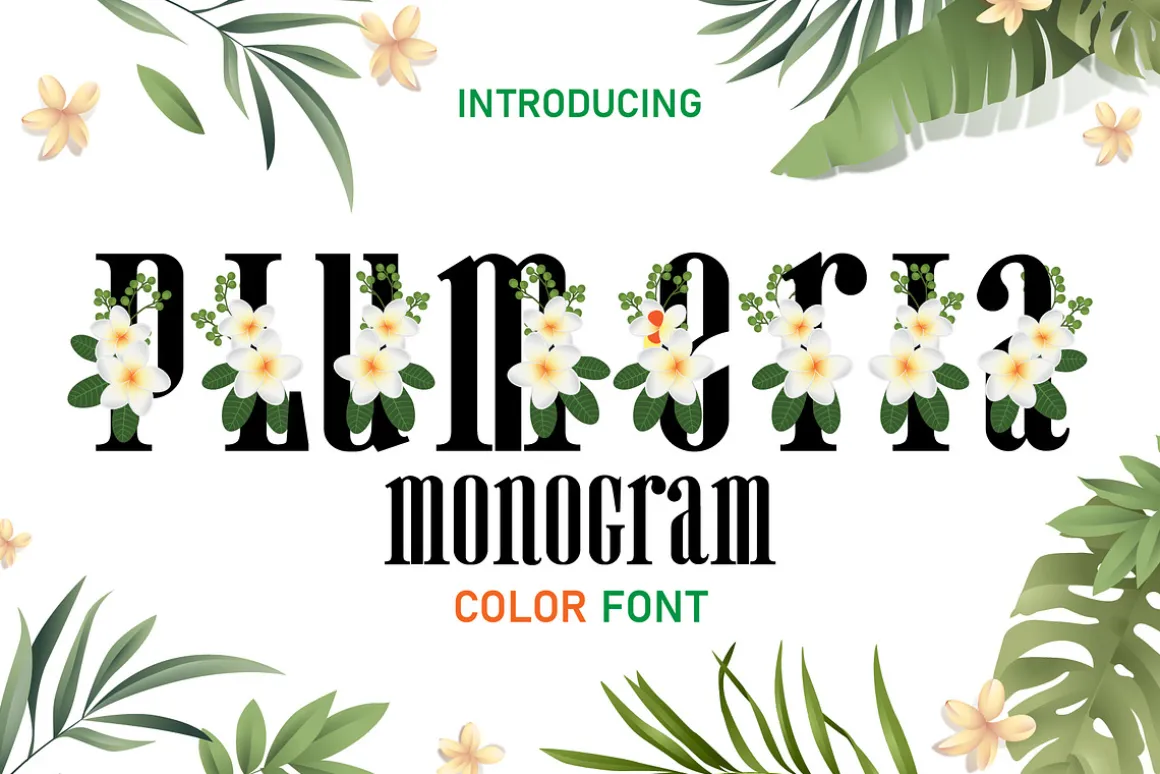 Plumeria Monogram Color Fonts