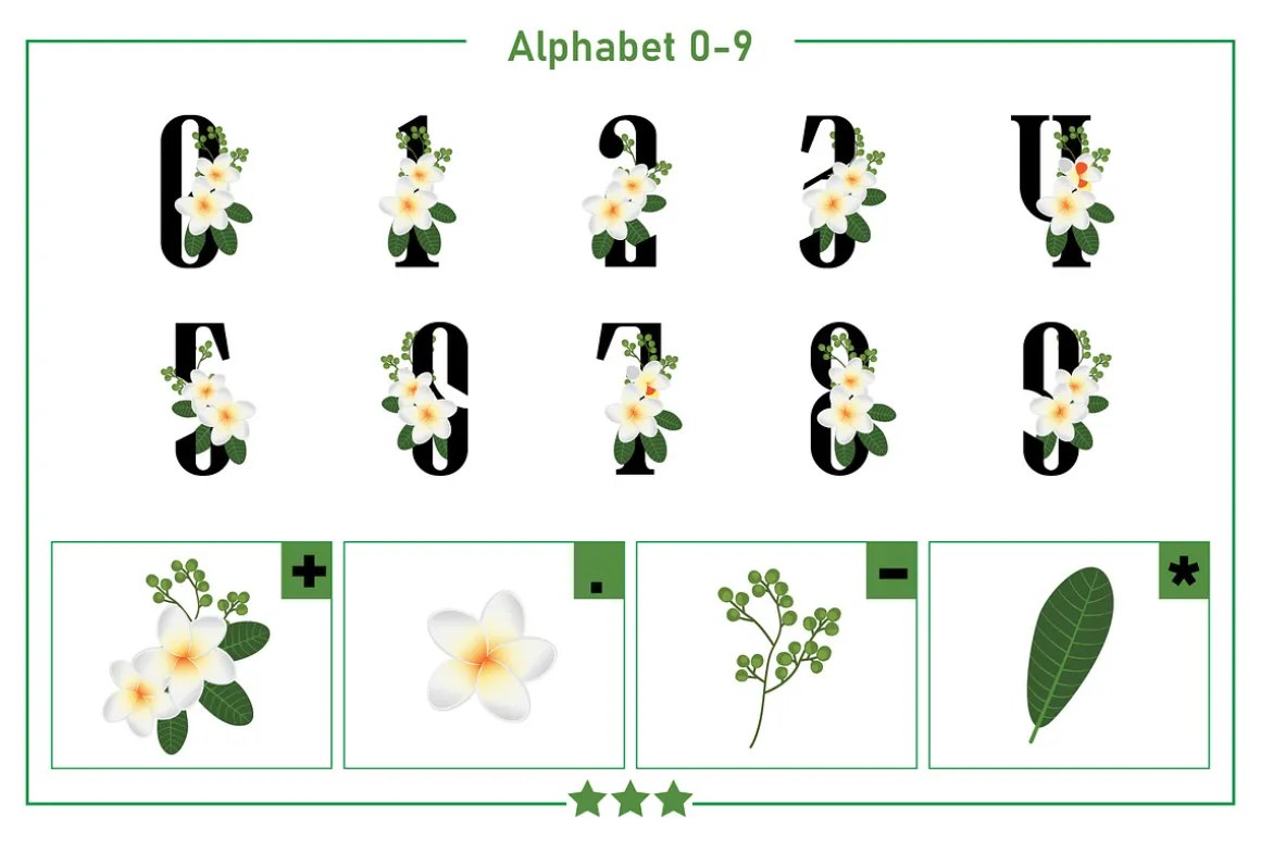 Plumeria Monogram Color Fonts