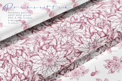 Poinsettia pattern Toile de Jouy