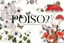 Poison. Watercolor and line art.