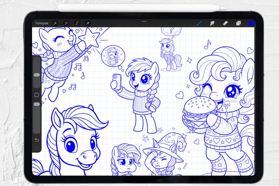 Pony Procreate Stamp Brushes Bundle