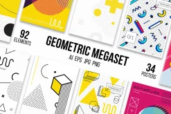 126 posters, elements geometric set