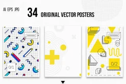 126 posters, elements geometric set