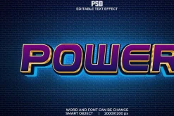 Power 3d Editable Psd Text Effect