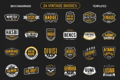 192 Premade Logo & 24 Vintage Badge