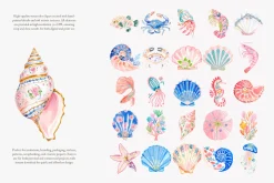 Preppy coastal clipart set