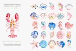 Preppy coastal clipart set