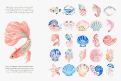 Preppy coastal clipart set