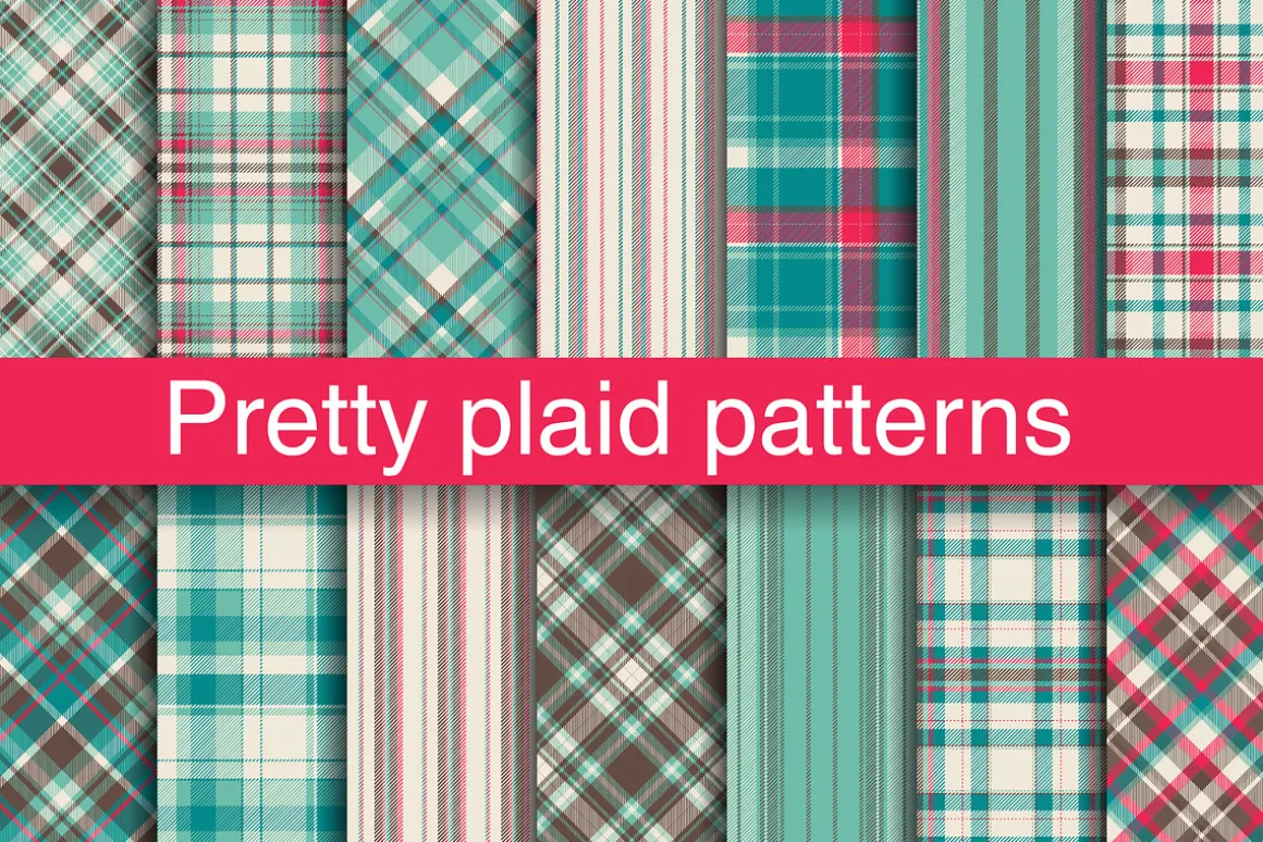 #65 Pretty Pattern Plaids EPS + JPG