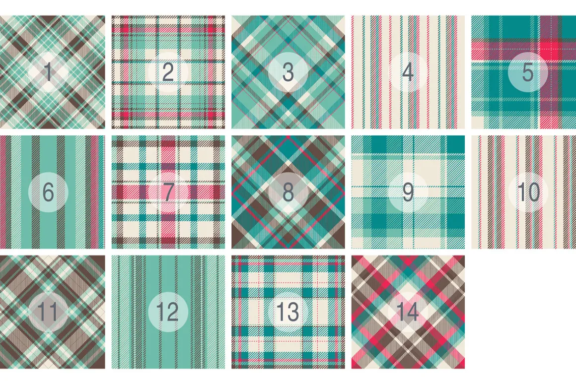 #65 Pretty Pattern Plaids EPS + JPG