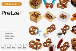Pretzel 3D Icon Set
