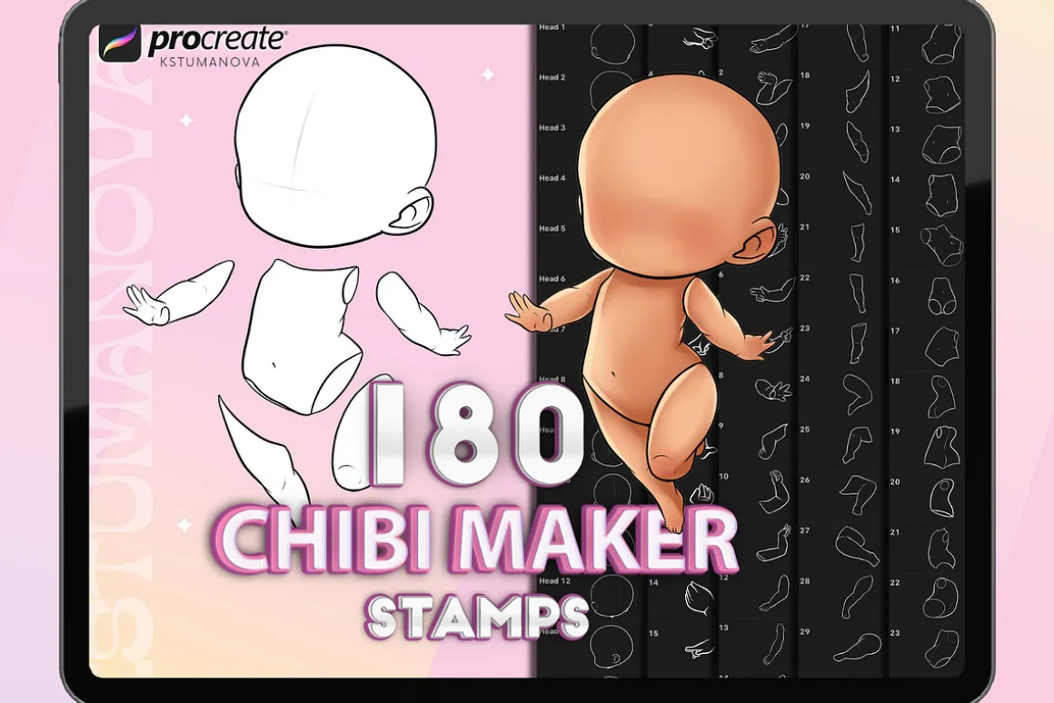 Procreate chibi maker brushes