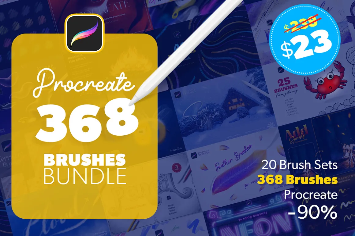 368 Procreate Brushes Bundle
