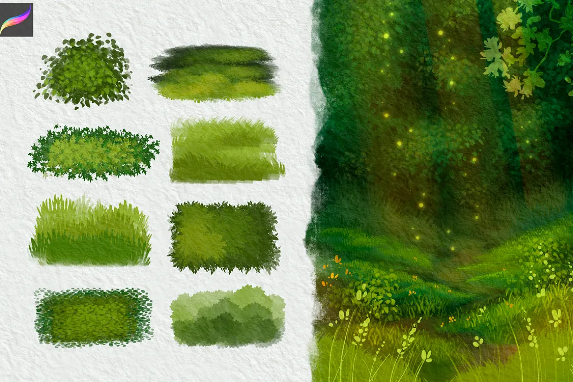Procreate Brushes - Grass & Leaves