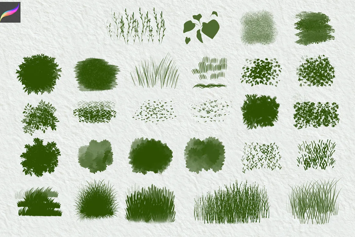 Procreate Brushes - Grass & Leaves