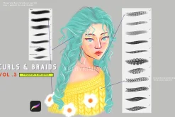 Procreate Curls & Braids Brushes 3