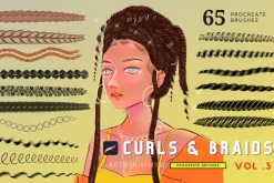Procreate Curls & Braids Brushes 3