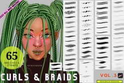 Procreate Curls & Braids Brushes 3