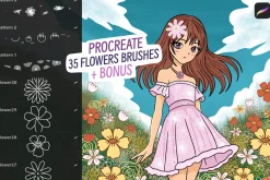 Procreate flowers stamp brushes
