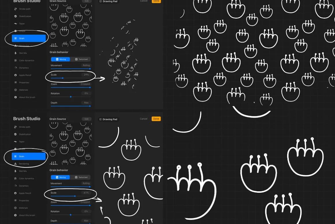 Procreate flowers stamp brushes