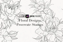 Procreate flower stamp, garden