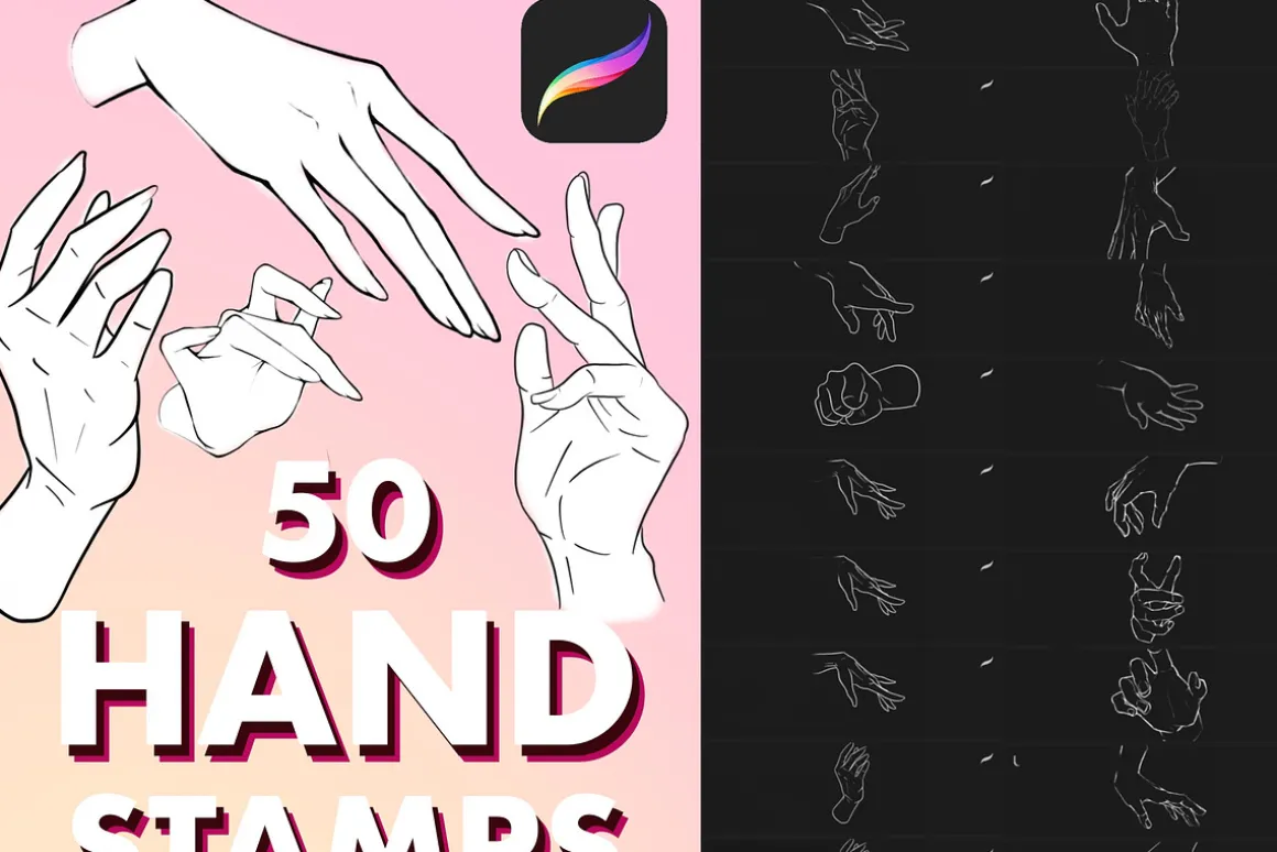 Procreate hands stamps