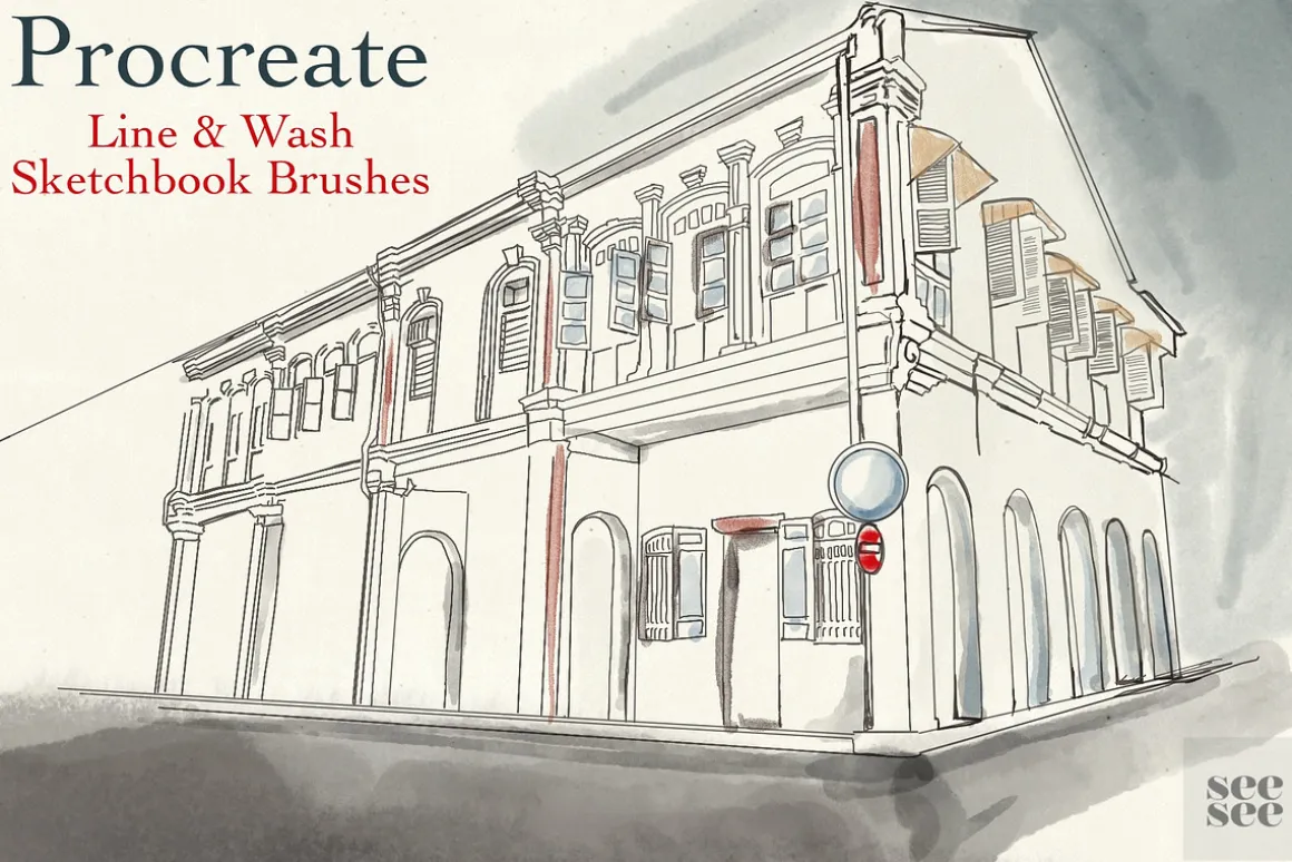 Procreate Line & Wash Brush Set