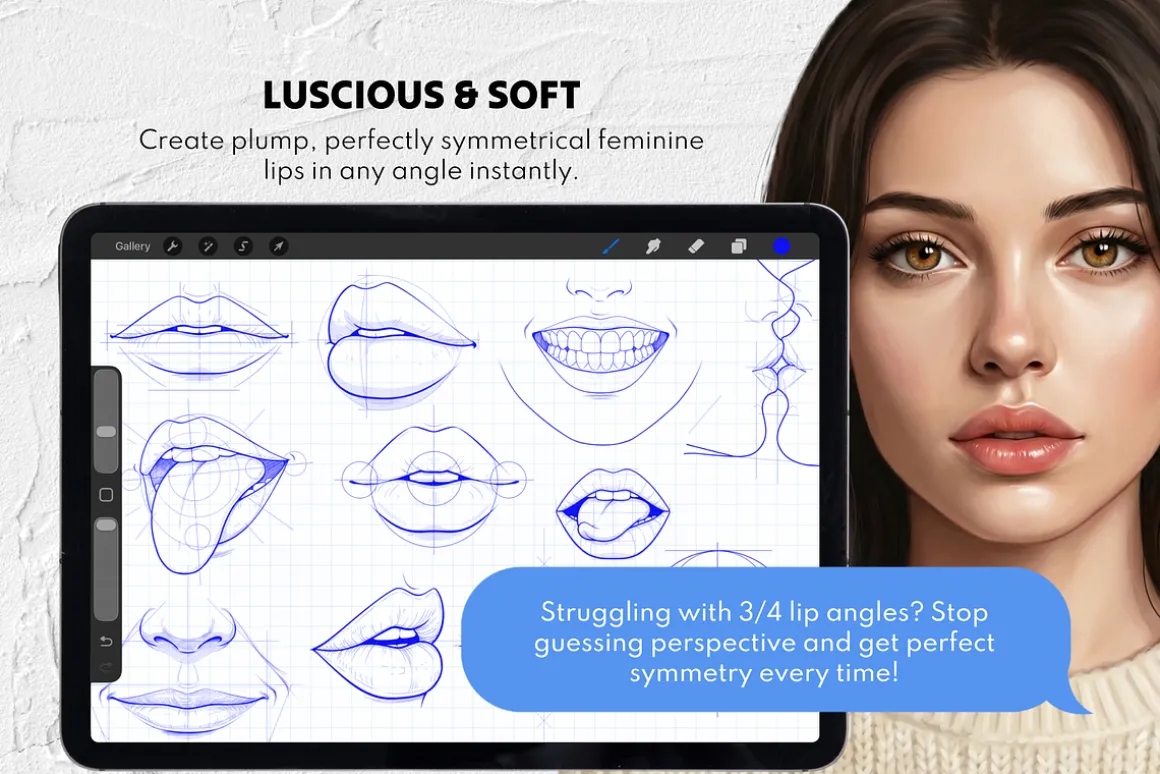 165 Procreate Lips Stamps