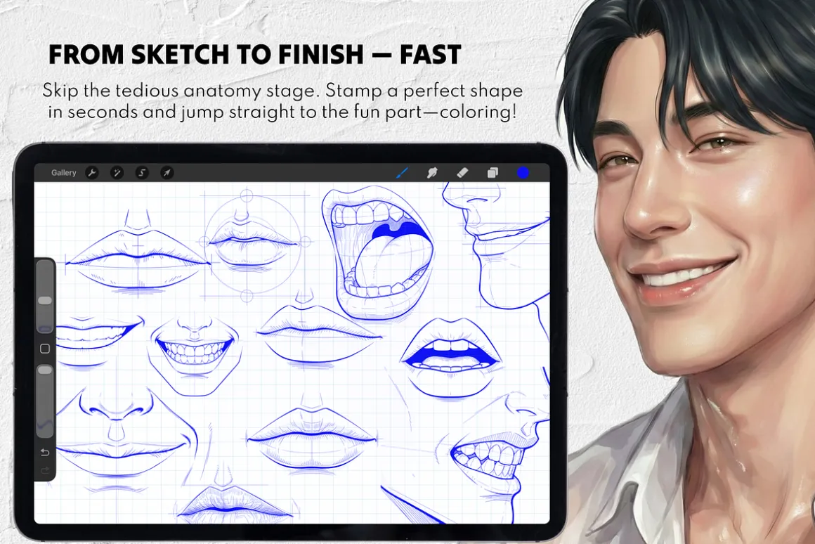 165 Procreate Lips Stamps