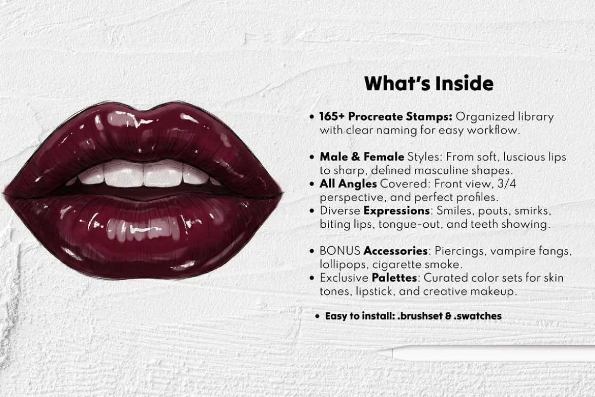 165 Procreate Lips Stamps
