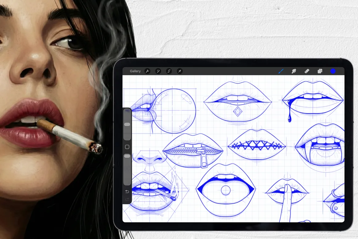 165 Procreate Lips Stamps