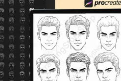200 Procreate Male head stamp brush
