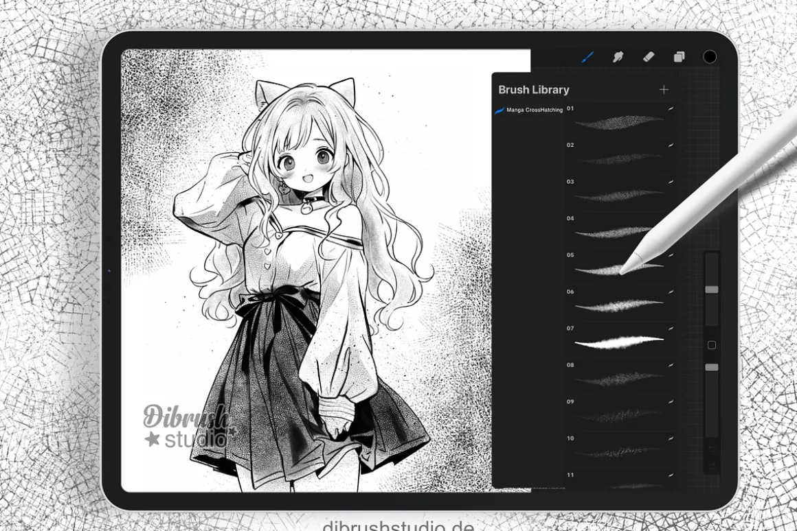 Procreate Manga Cross Hatching