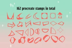 160+ procreate mid century stamps