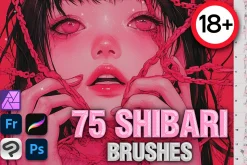 Procreate Shibari female pose brush