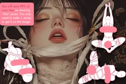 Procreate Shibari female pose brush