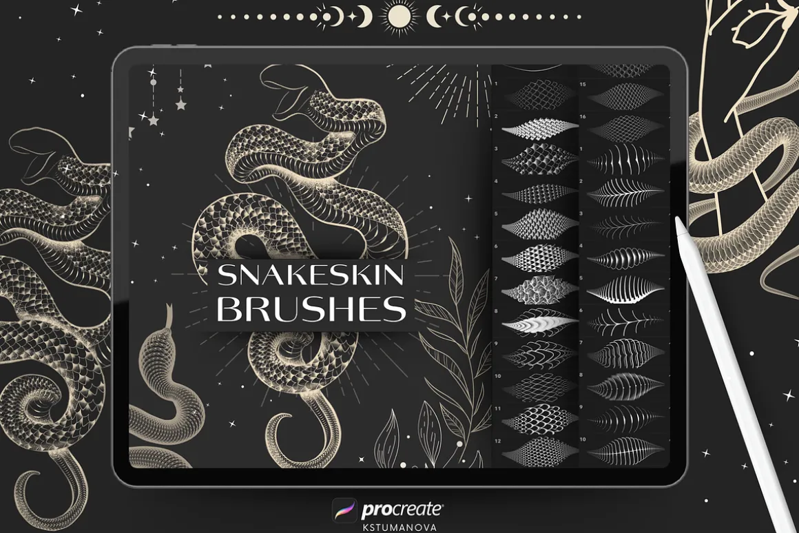 Procreate snake skin brushes