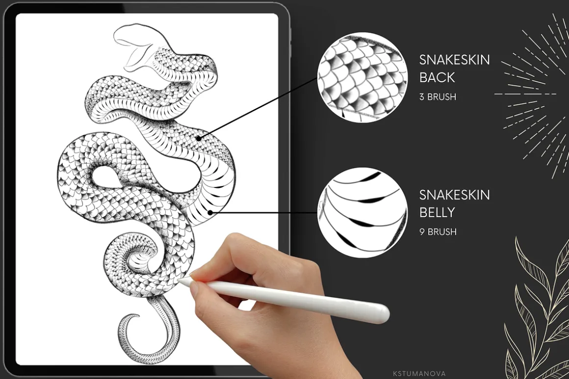 Procreate snake skin brushes