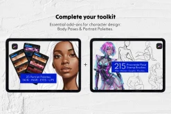 230 Procreate Stamp Hair Brushes Set