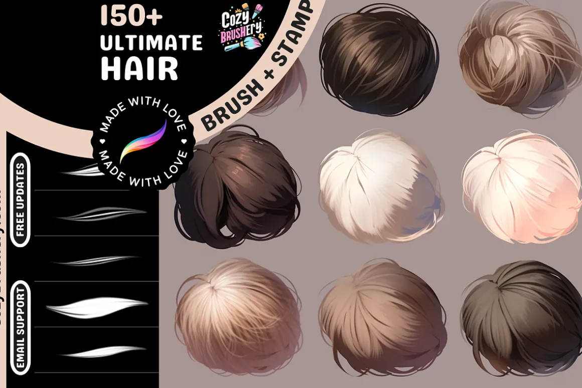 Procreate Ultimate Hair Brushes