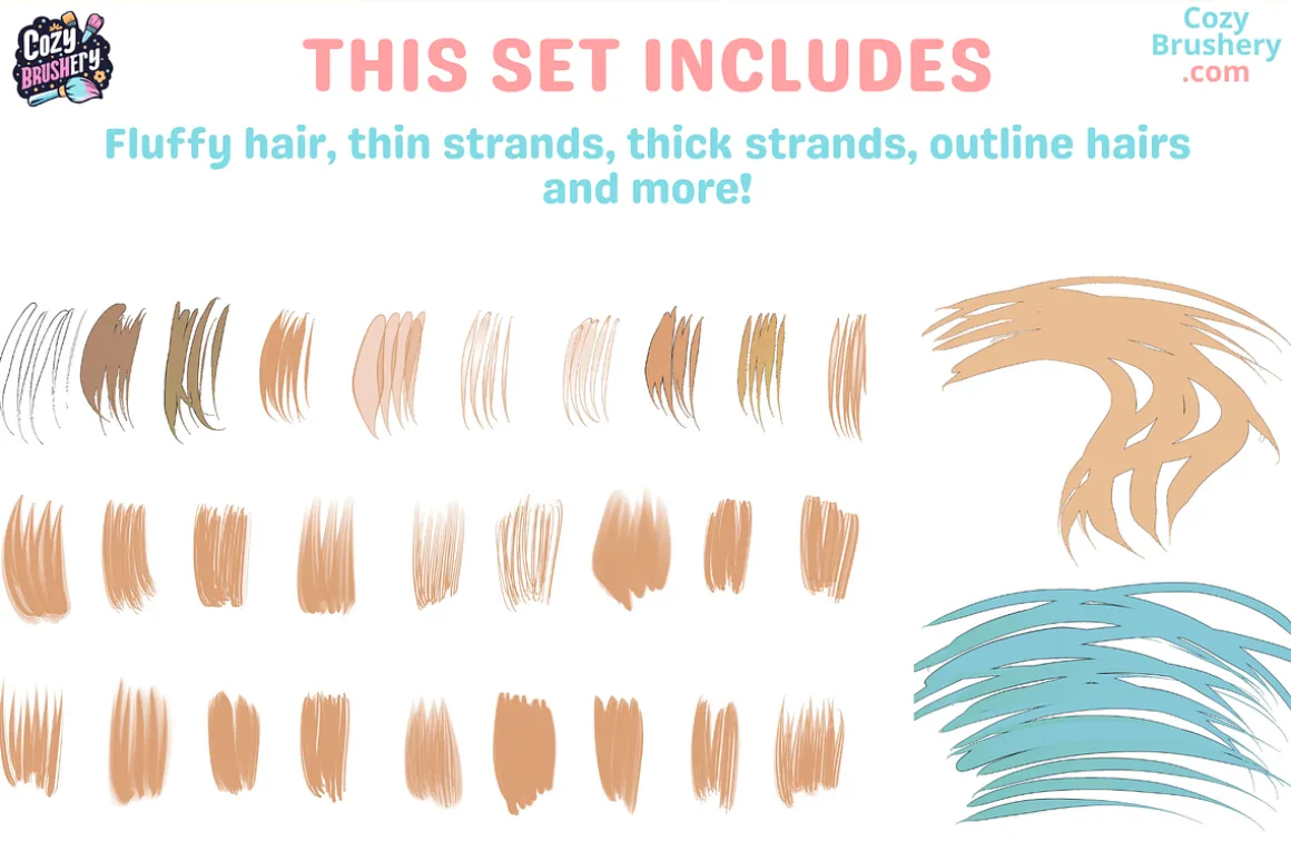 Procreate Ultimate Hair Brushes
