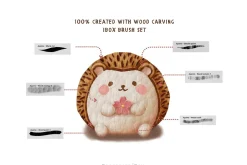 Procreate wood carving brushes