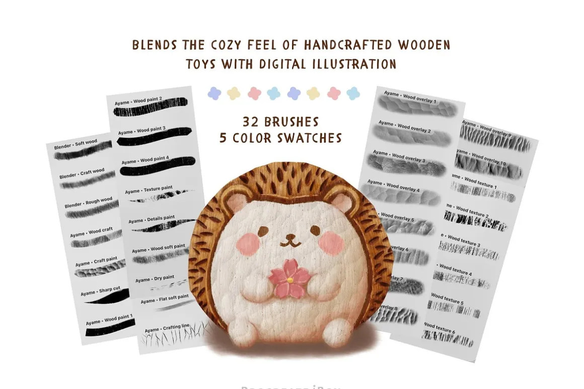 Procreate wood carving brushes